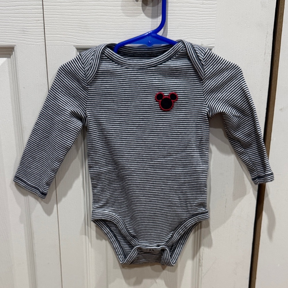 baby Gap Disney Black and White Striped Bodysuit